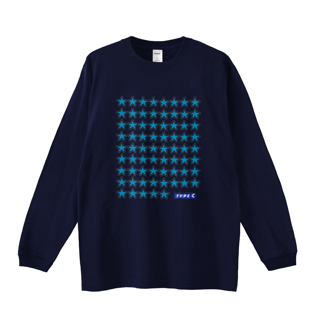 typeC / stars long tee navy image