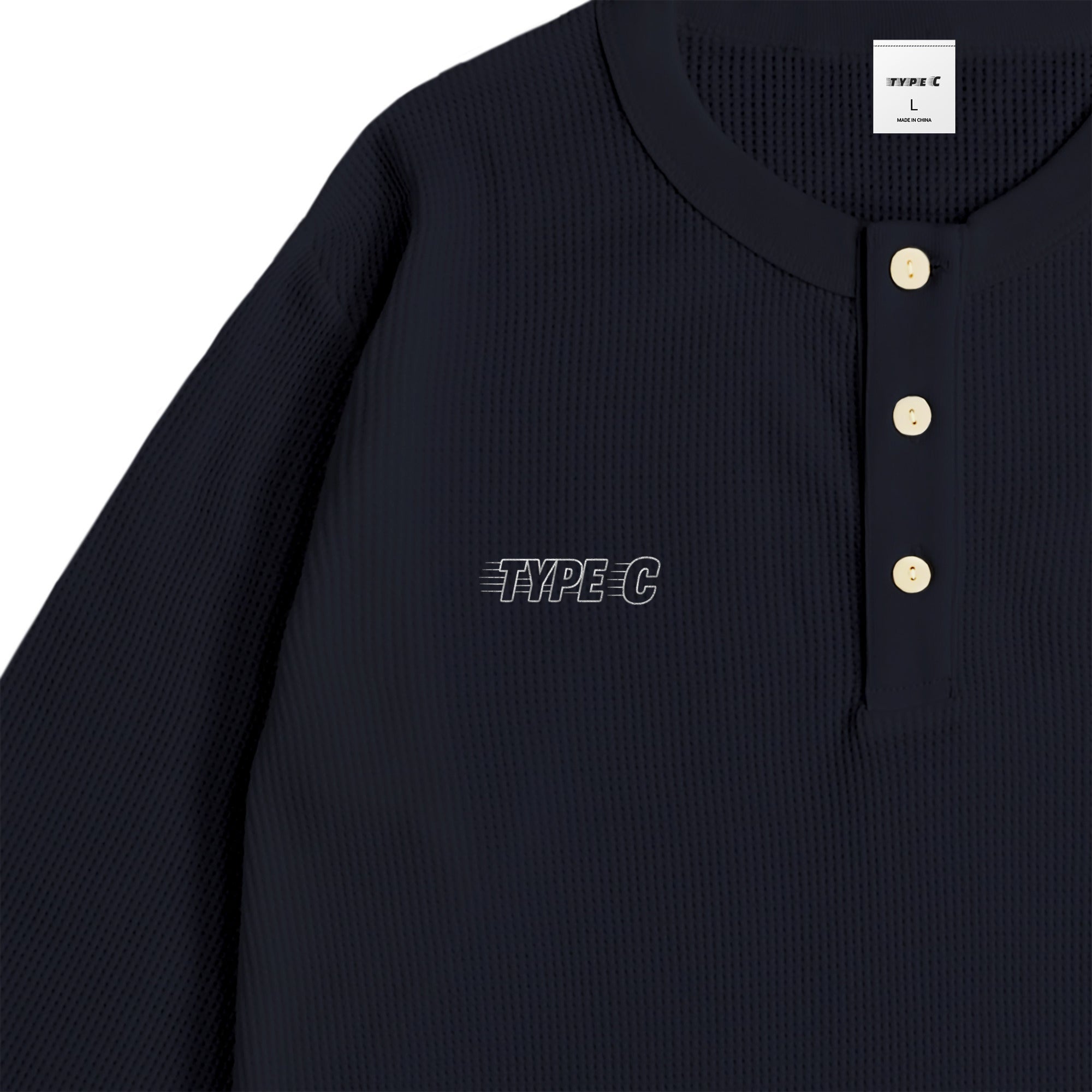 typeC / waffle ls tee navy image
