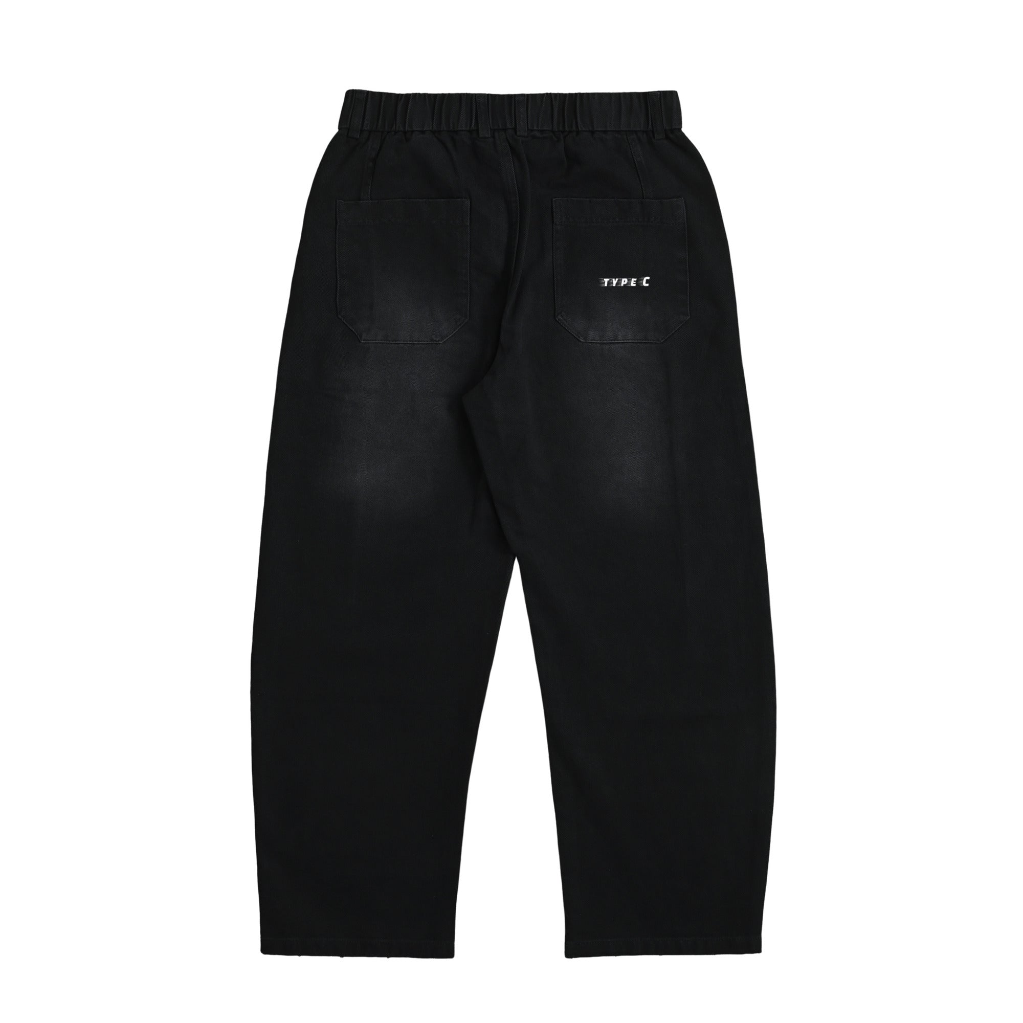 typeC / wide denim pants black image